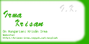 irma krisan business card